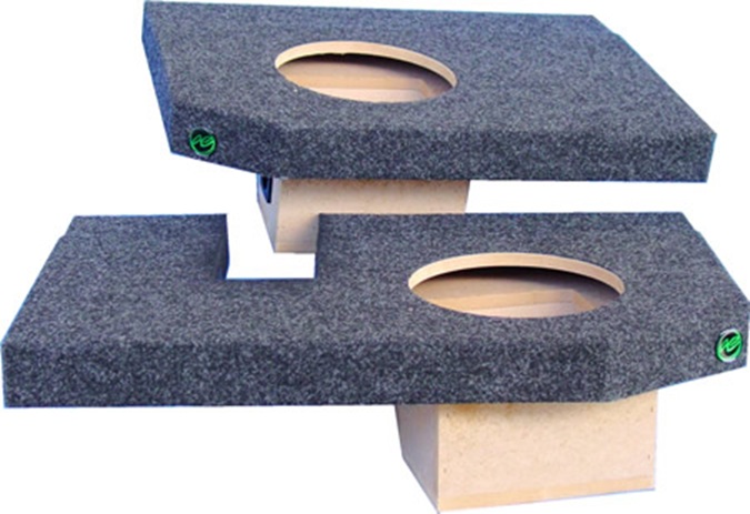 Carpeted 10" Subwoofer Dual Boxes 02-09 Dodge Ram Crew/Quad Cab - Click Image to Close